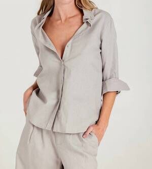 NEW SUNDAYS linen aspyn shirt in opalescent